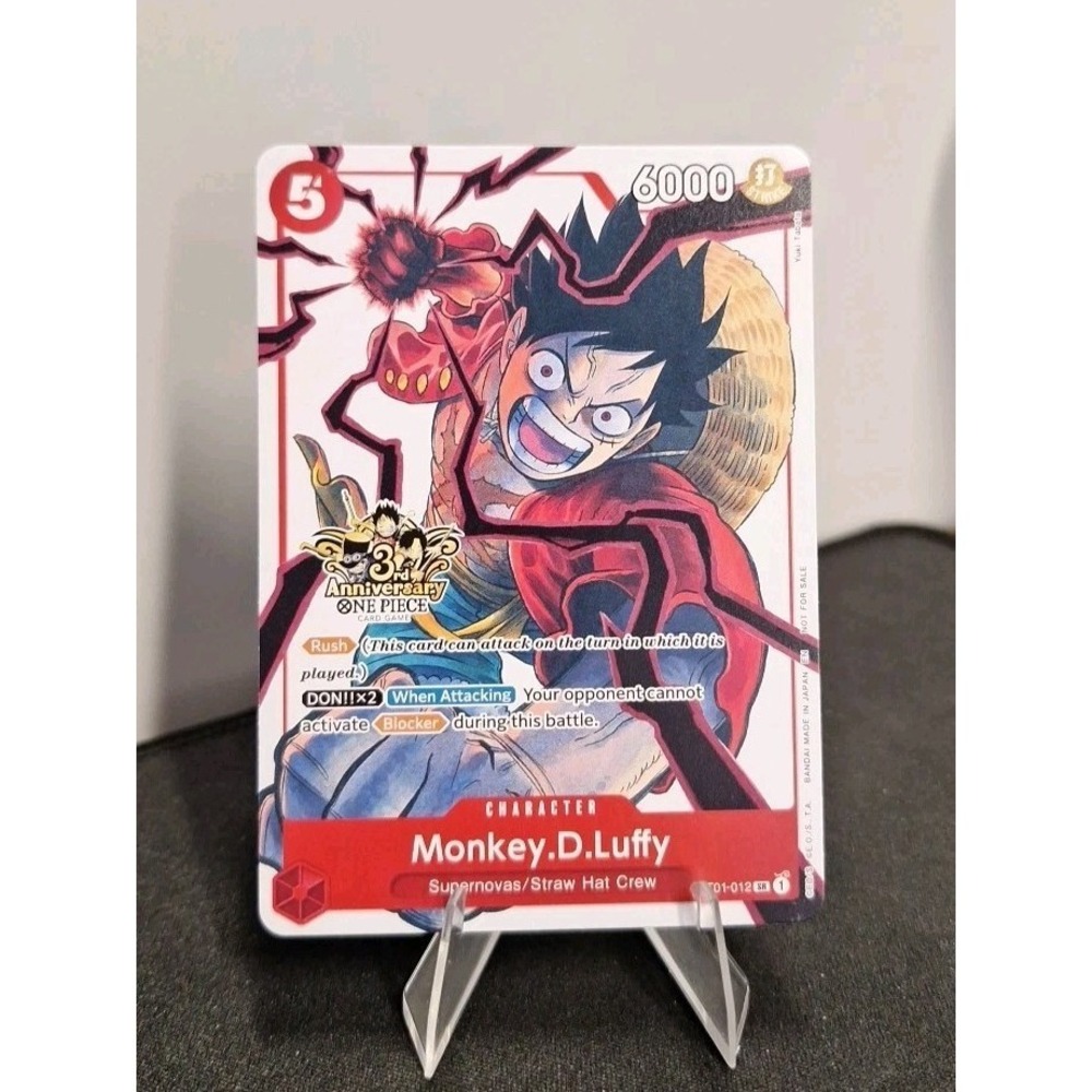 One Piece Monkey D. Luffy 3rd Anniversary Promo Alt Art ST01-012 Alternate TCG